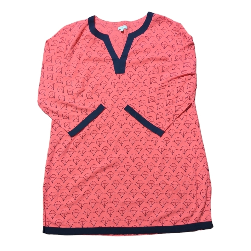 Talbots Pink Swim Coverup with Navy Trim